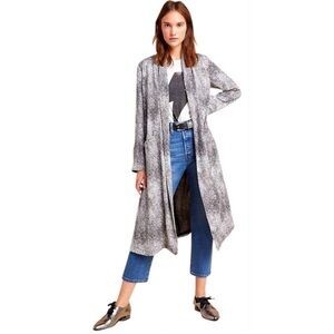 BB Dakota Lined Snake Skin Duster Cardigan
